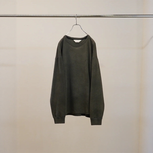 ANCELLM UNEVENNESS LS T-SHIRT 25AW 纯棉染色刺绣宽松长袖T恤