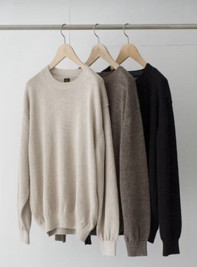 BATONER WASHED COUNT LINEN CREW NECK 26SS 水洗亚麻圆领针织衫