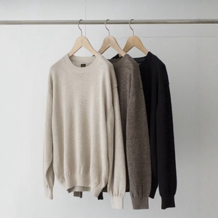 BATONER WASHED COUNT LINEN CREW NECK 26SS 水洗亚麻圆领针织衫