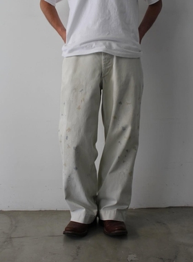 BOWWOW STAINED WORK TROUSERS 25SS 复古做旧油漆宽松工装长裤