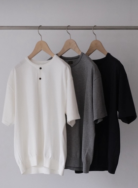 BATONER Browsing Henley Neck T-Shirt 26SS 休闲亨利领短袖T恤