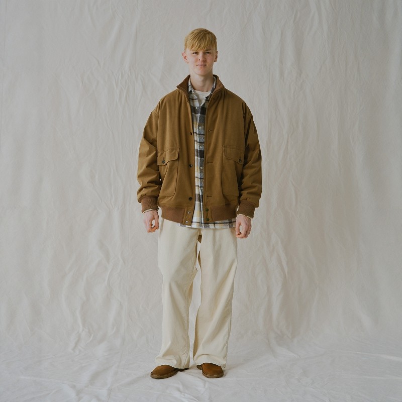 nanamica Crew Jacket 25AW 翻毛皮混纺宽松夹棉轻量立领口袋夹克