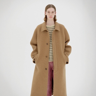AURALEE BONDED SOUTIEN COLLAR COAT25AW海绵羊毛罗纹粗花呢风衣