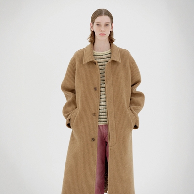 AURALEE海绵羊毛罗纹粗花呢风衣