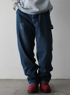 BOWWOW REPAIRED INDIGO PAINTER PANTS 25AW 复古破坏补丁画家裤