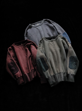 T.T Taigatakahashi Sweat Shirt 25AW 做旧补丁染色运动圆领卫衣