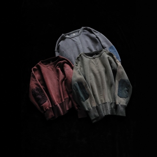 25AW T.T Shirt Sweat 做旧补丁染色运动圆领卫衣 Taigatakahashi