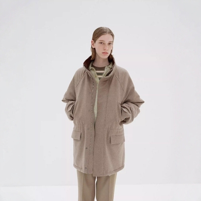 AURALEE羊毛法兰绒夹棉风衣夹克