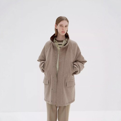 AURALEE羊毛法兰绒夹棉风衣夹克