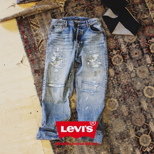 BEAMS × Levi's 501 Crash&Repair 26AW 复古丹宁破坏加工牛仔裤