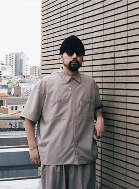 COOTIE T/W FLY FRONT WORK S/S SHIRT 24SS 羊毛混纺短袖衬衫