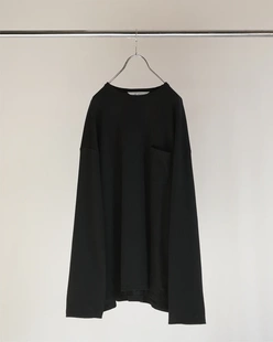 ANCELLM C/R OVER CREWNECK LS T-SHIRT 24AW丝绵混纺口袋长袖T恤