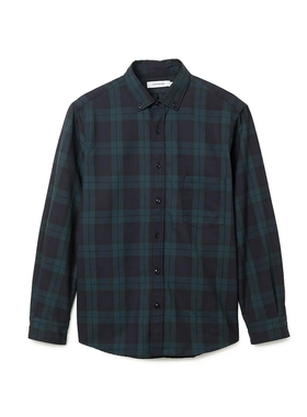 nonnative DWELLER B.D. SHIRT 25AW 羊毛混纺华达呢格纹长袖衬衫