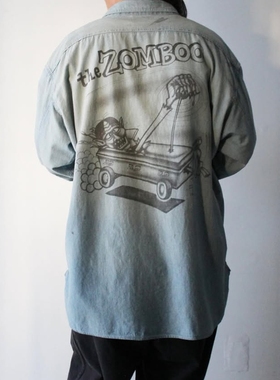 BOW WOW × SKETCH CHAMBRAY SHIRT 26SS 复古做旧喷绘青年布衬衫