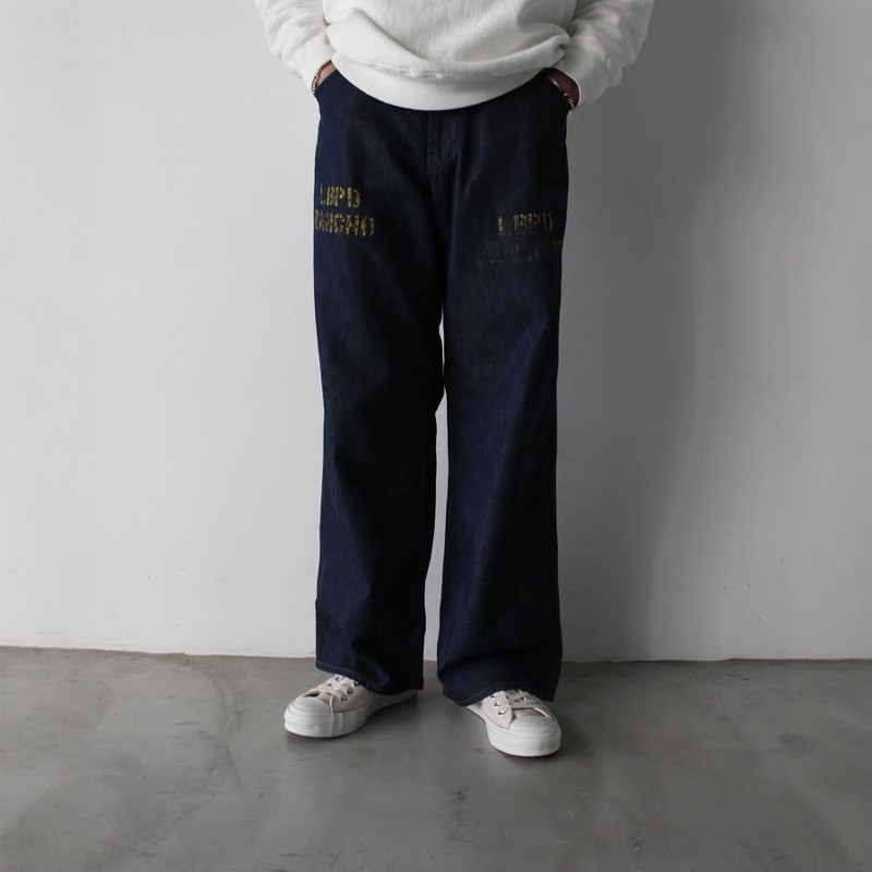 BOWWOW LBPD PRISONER DENIM PANTS 25SS 复古做旧印花宽松牛仔裤