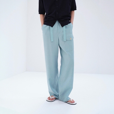 AURALEE羊毛人字纹工装休闲裤