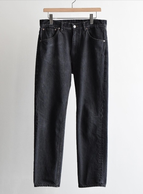 COMOLI Denim 5p pants 25AW 复古做旧水洗五袋直筒黑牛牛仔裤