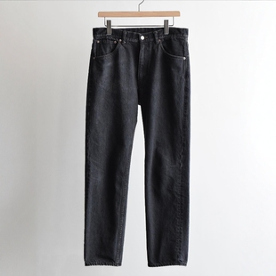 COMOLI Denim 5p pants 25AW 复古做旧水洗五袋直筒黑牛牛仔裤