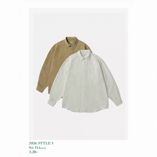 Hemp 衬衫 shirt 复古休闲汉麻尖领纯色长袖 26SS APRESSE