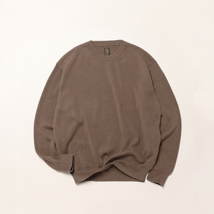 BATONER Cash Cotton Rib Crew Neck 26SS 匹马棉羊绒混纺针织衫