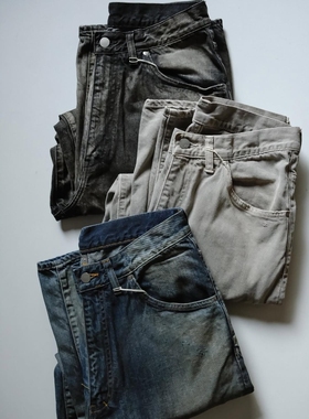 ANCELLM MIDDLE STRAIGHT 5P DENIM PANTS26SS染色直筒五袋牛仔裤