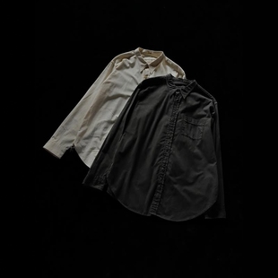 COLLAR SHIRT 25AW T.T 衬衫 NARROW 墨染窄领口袋长袖 LOT.106