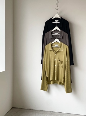 ANCELLM CAS/SIL KIMONO KNIT SHIRT 26SS 天丝羊绒混纺宽松衬衫