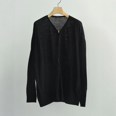 COMOLI宽松拉链针织开衫