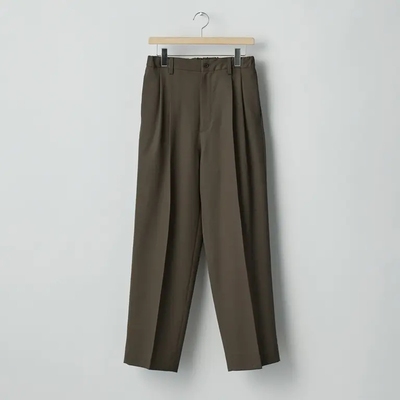 ssstein羊毛华达呢双褶西装裤