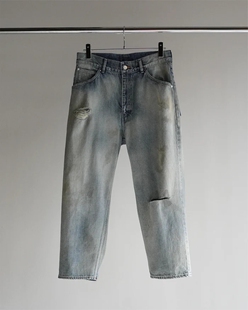 ANCELLM TAPERED 5P DENIM PANTS 24AW 刀割破坏水洗五袋牛仔裤