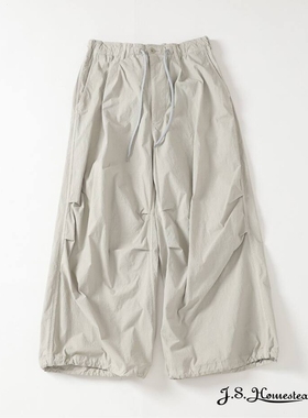 J.S.Homestead nylon HAKAMA pants 24AW 染色尼龙打褶抽绳伞兵裤