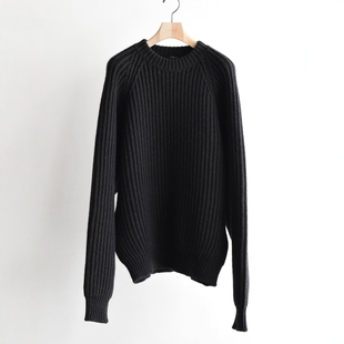 25AW和纸羊绒罗纹套头圆领针织衫 COMOLI Knit Military Cashmere