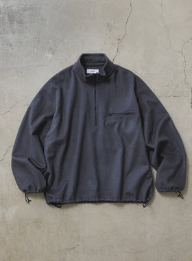 marka Beaver Half Zip Shirt 25AW羊毛真丝混纺海狸毛半拉链卫衣