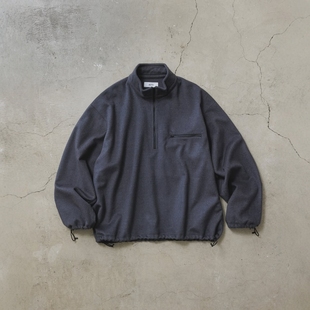 marka Beaver Half Zip Shirt 25AW羊毛真丝混纺海狸毛半拉链卫衣