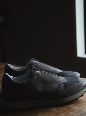 nonnative SABOR DWELLER JOG TRAINER COW 24AW联名牛皮复古跑鞋