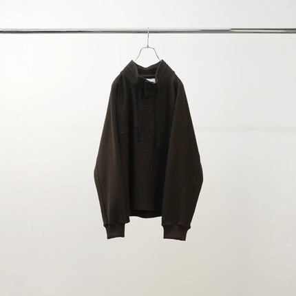 ANCELLM HENLEY PULL OVER SHIRT 25AW 羊毛混纺亨利领套头卫衣