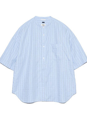 nanamica Band Collar Dobby Stripe S/S Shirt 24SS条纹短袖衬衫