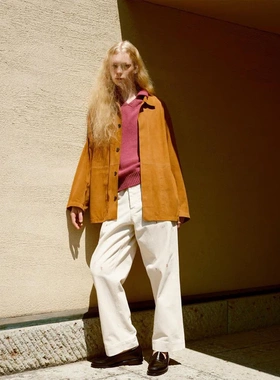 HERILL Goat suede Jacket 25SS 复古山羊绒轻量宽松口袋衬衫夹克