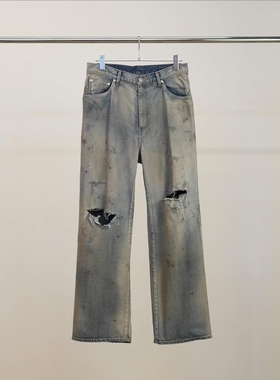 ANCELLM CRASH STRAIGHT 5P DENIM PANTS 26SS做旧破坏直筒牛仔裤