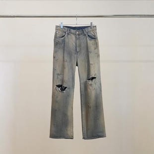 ANCELLM CRASH STRAIGHT 5P DENIM PANTS 26SS做旧破坏直筒牛仔裤