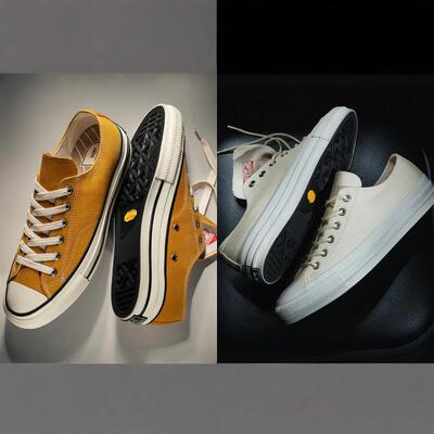 CONVERSEADDICT黄白低帮帆布鞋