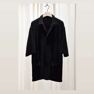 COMOLI C/CA pile S/S shirt 25SS 毛巾料口袋短袖开襟衬衫