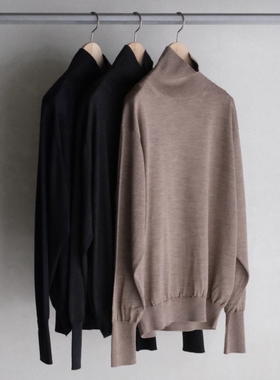 BATONER BABY WOOL TURTLE NECK 25AW 纯羊羔毛高领长袖针织衫T恤