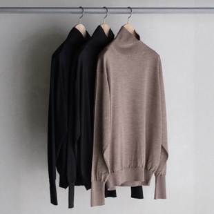 BATONER BABY WOOL TURTLE NECK 25AW 纯羊羔毛高领长袖针织衫T恤