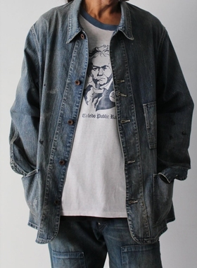 BOWWOW STAINED ENGINEER'S COVERALL 25AW 做旧油漆牛仔工装夹克