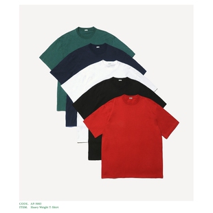 A.PRESSE Heavy Weight T-shirt 25AW 纯色棉质重磅宽松短袖T恤