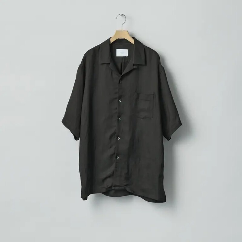 ssstein Bright Twill Open Collar Shirt26SS人造丝亚麻短袖衬衫