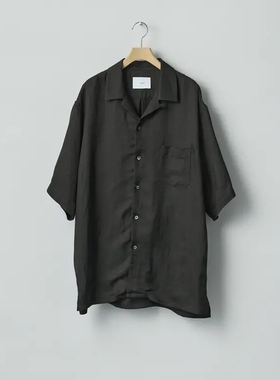 ssstein Bright Twill Open Collar Shirt26SS人造丝亚麻短袖衬衫