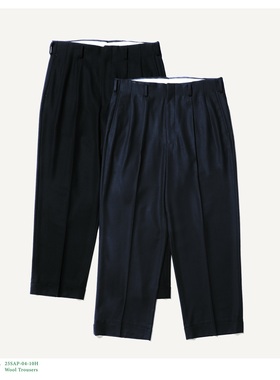 A.PRESSE Wool Trousers 25SS 羊毛打褶宽松休闲西装长裤