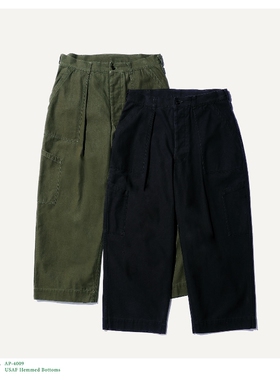 A.PRESSE USAF Hemmed Bottoms 25AW 复古做旧军事风宽松工装长裤